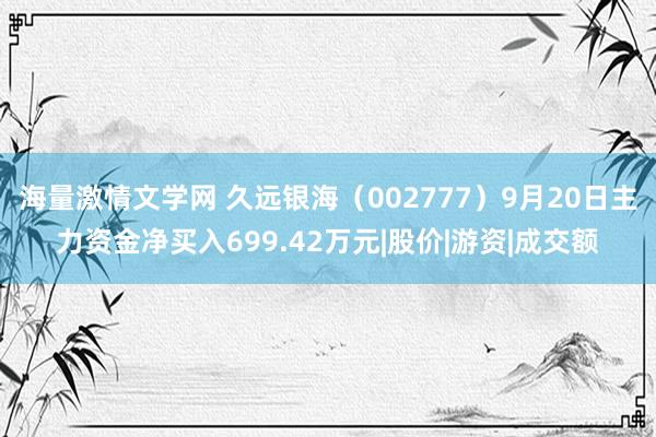 海量激情文学网 久远银海（002777）9月20日主力资金净买入699.42万元|股价|游资|成交额