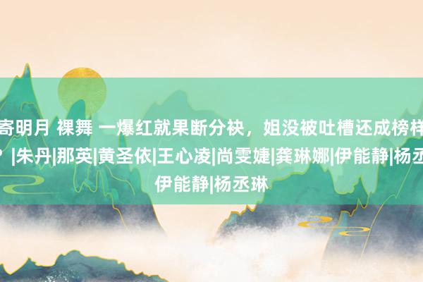 寄明月 裸舞 一爆红就果断分袂，姐没被吐槽还成榜样了？|朱丹|那英|黄圣依|王心凌|尚雯婕|龚琳娜|伊能静|杨丞琳